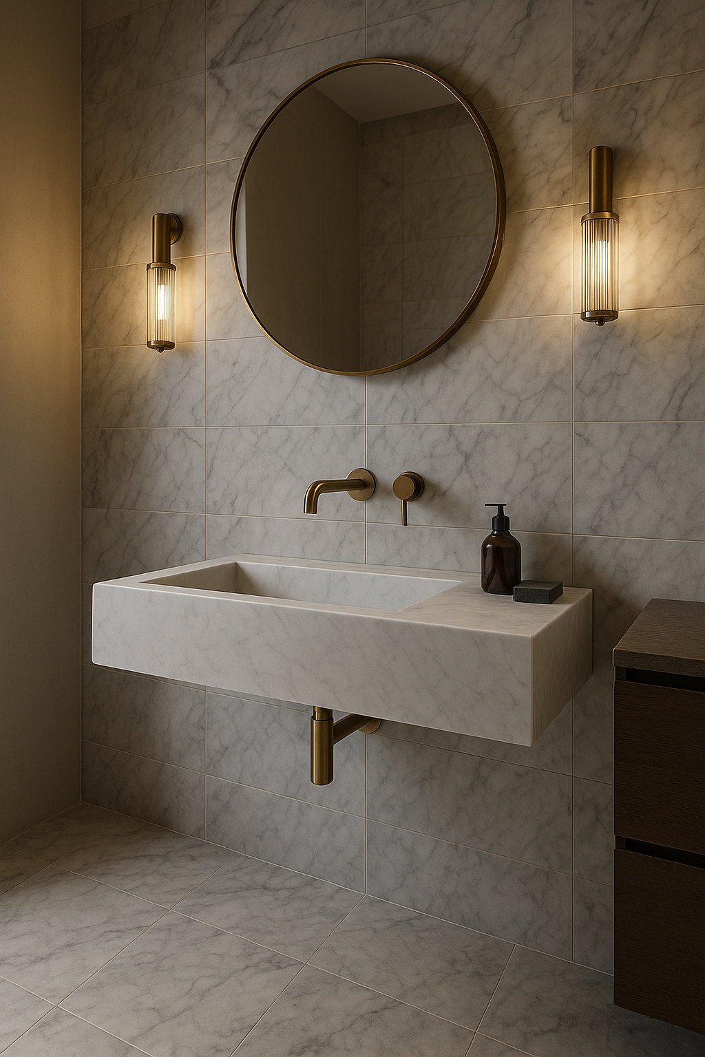 Basin surround detail