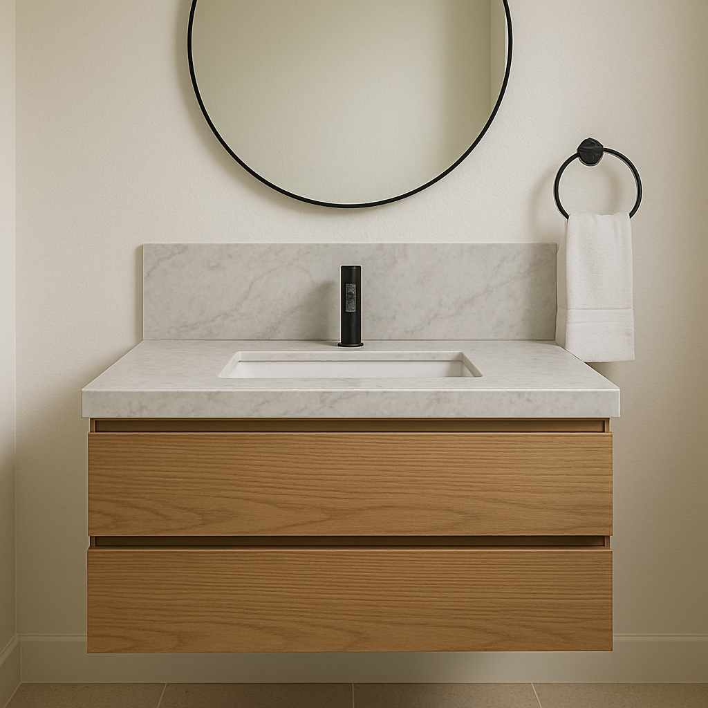 Honed marble vanity top
