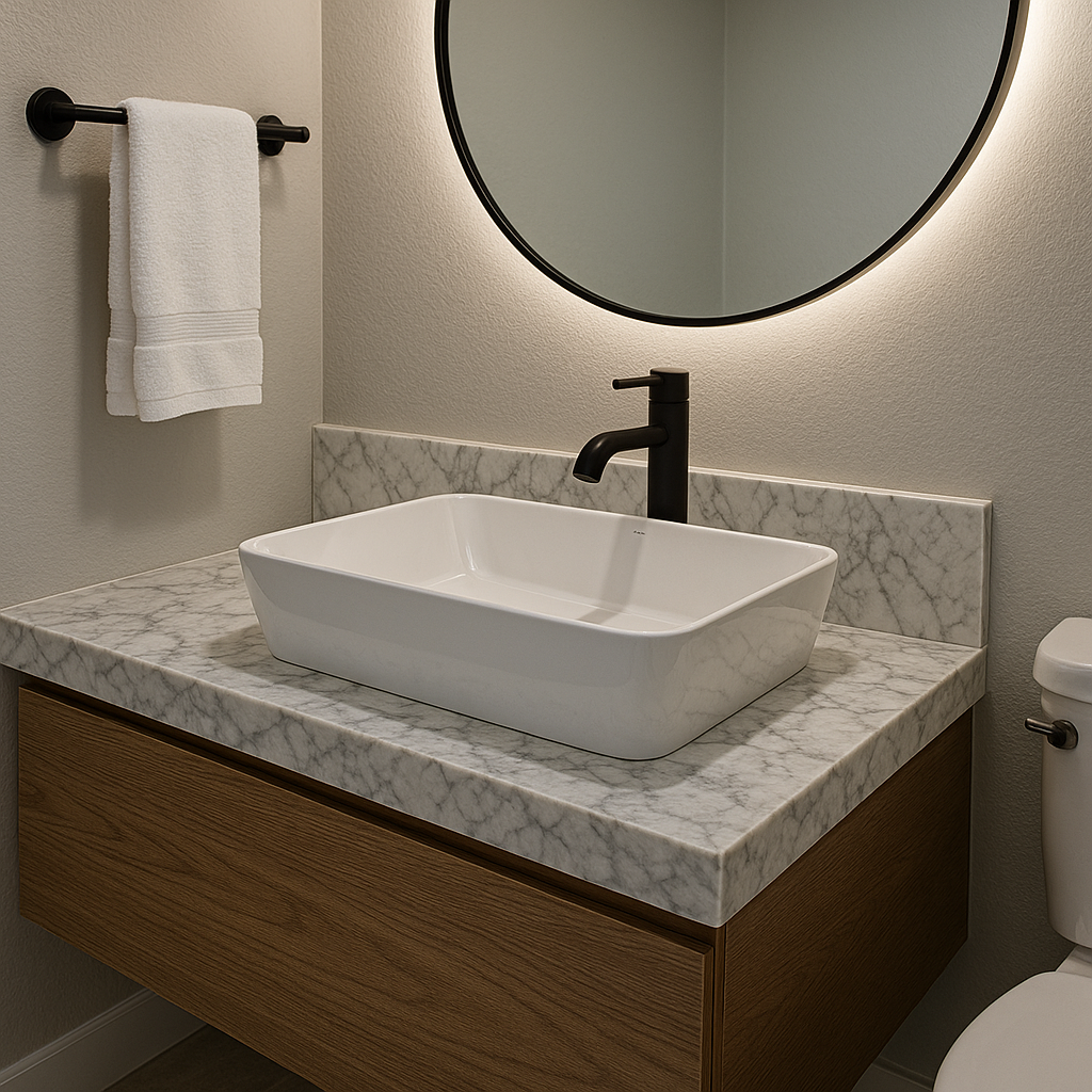 Quartz bathroom vanity