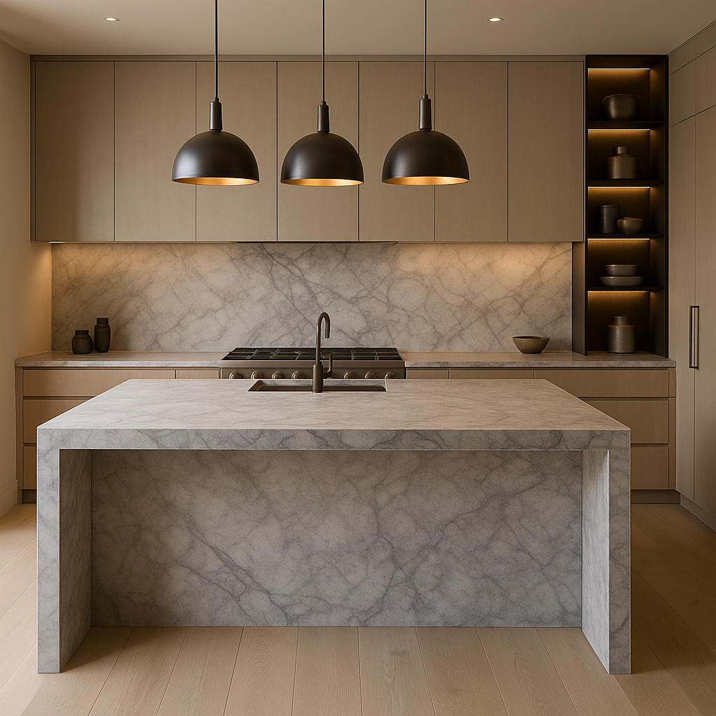 Full-height slab splashback